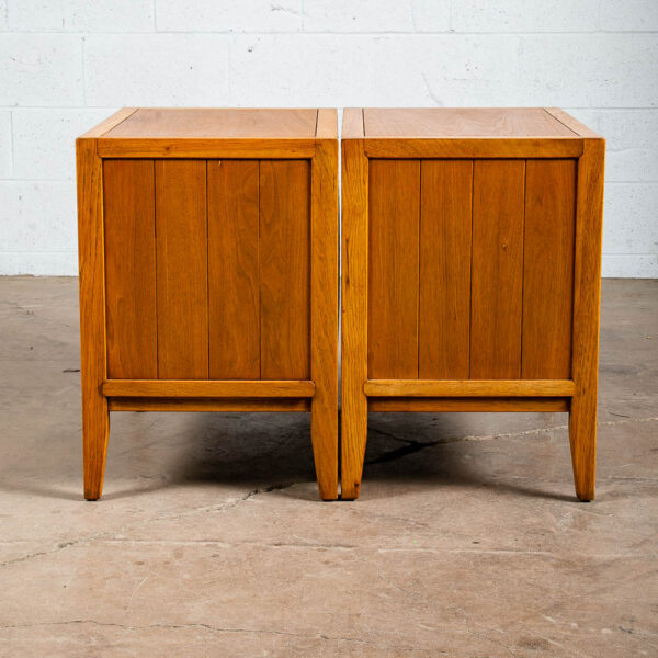 Mid Century Modern Nightstands End Side Table Drawer Walnut Vintage Drexel Brass - Image 4