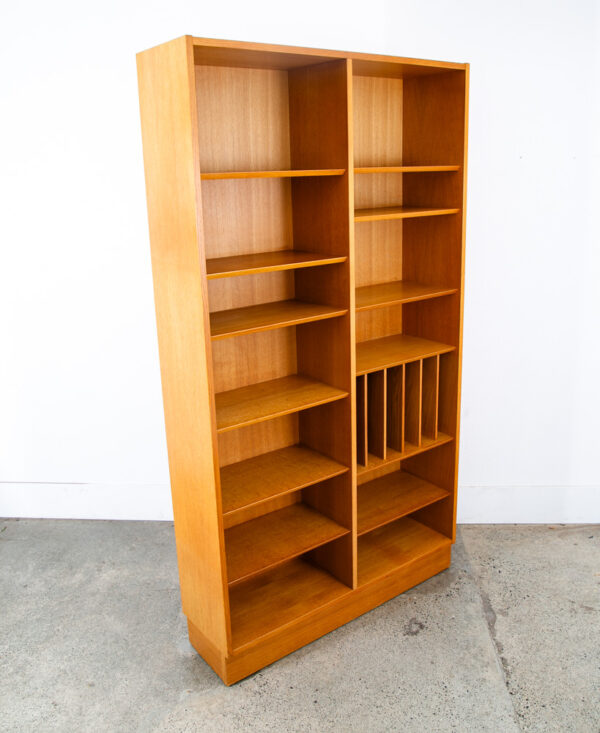 Mid Century Danish Modern Bookshelf Cabinet Modular Blonde Oak LP Storage Mcm - Image 10
