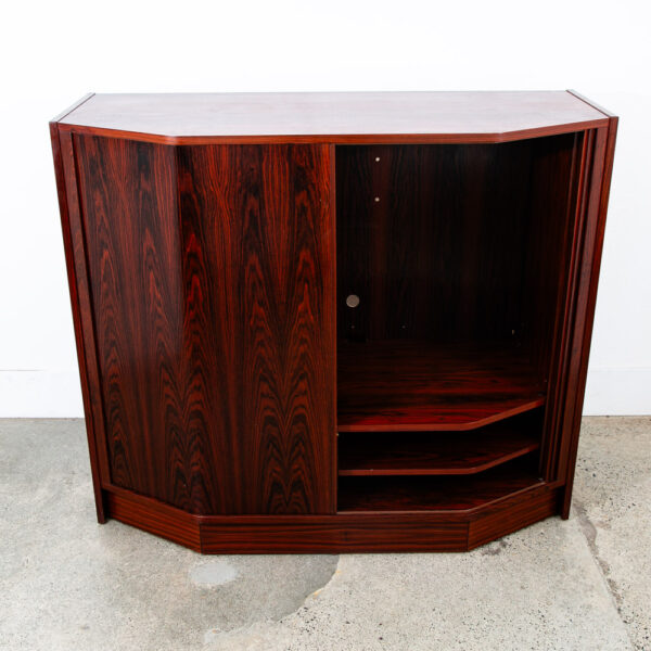 Mid Century Danish Modern Credenza Sideboard Rosewood Tambour Door Drawers Mcm - Image 3