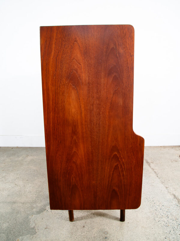 Mid Century Danish Modern Credenza Highboard Teak Sliding Door 3 drawers 2 tier - Image 5