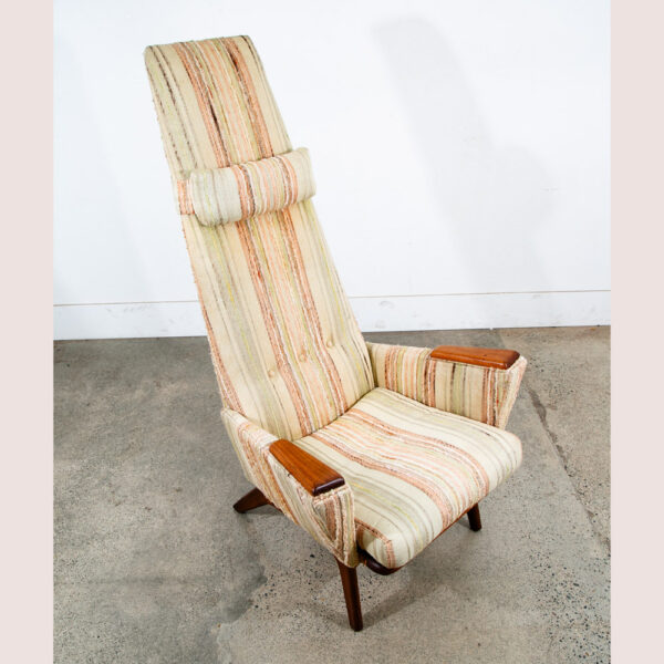 Mid Century Modern Lounge Chair Adrian Pearsall Slim Jim Tweed Walnut Arms Paws