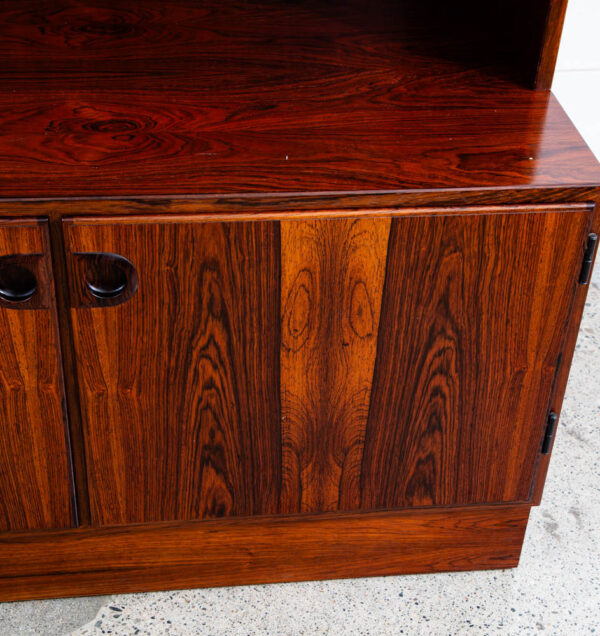 Mid Century Danish Modern Cabinet Storage Rosewood Omann Jun Doors Bookshelf Mcm - Image 11