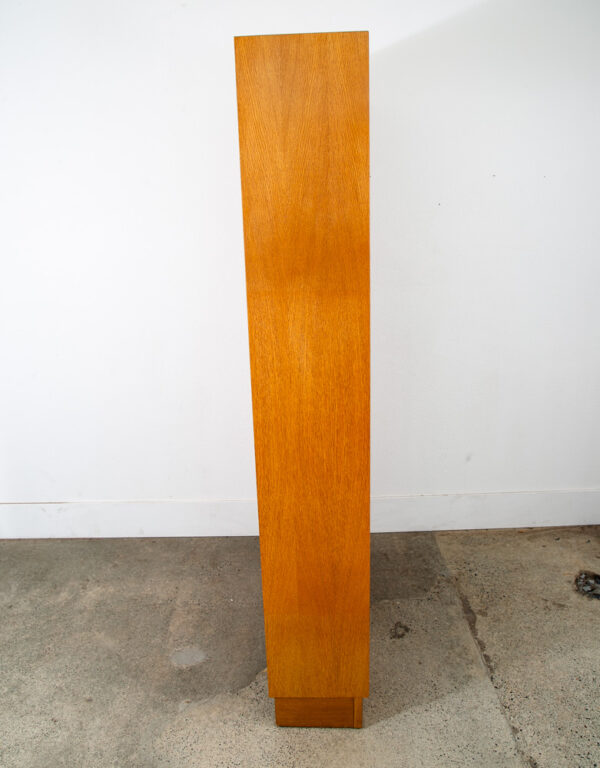 Mid Century Danish Modern Bookshelf Cabinet Modular Blonde Oak LP Storage Mcm - Image 3
