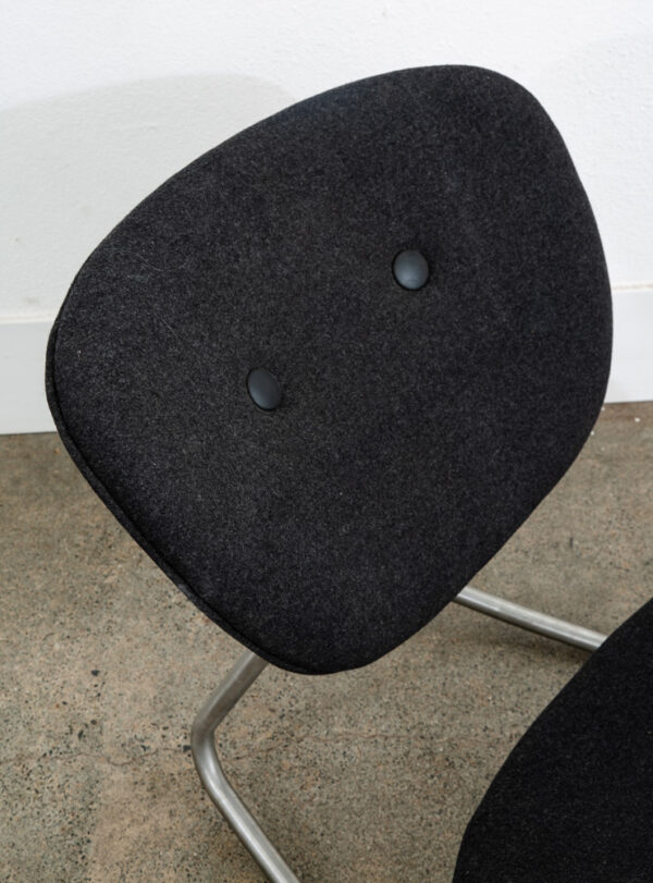 Mid Century Danish Modern Rocking Chair Boconcept Rocker Grey Wool Metal Silver - Image 10