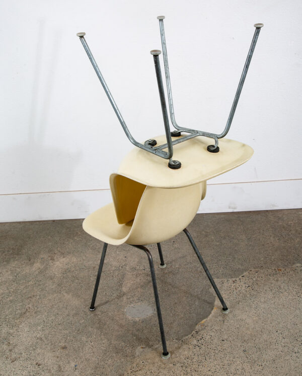 Mid Century Modern Side Shell Chair Pair Set Herman Miller Parchment Mcm Two Charles and Ray Eames - Image 5