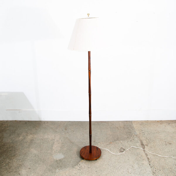 Mid Century Modern Danish Solid Rosewood Floor Lamp Shade Ribbed MCM Denmark Mcm