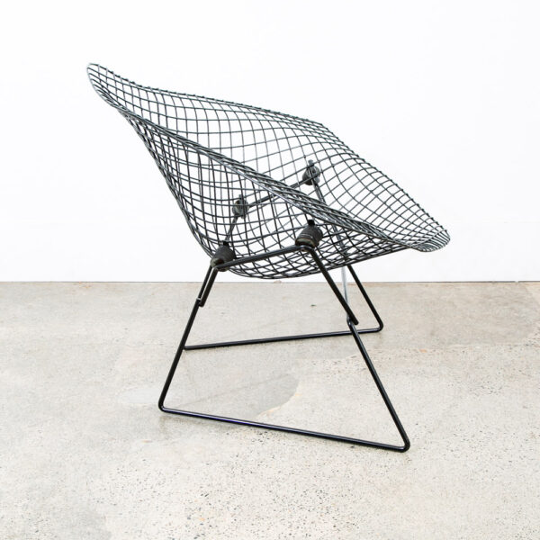 Mid Century Modern Lounge Diamond Chair Harry Bertoia Knoll Black Large Mcm LG - Image 4