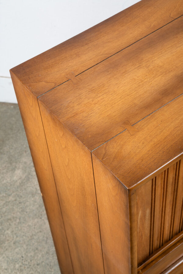 Mid Century Modern Dresser Highboy American Martinsville Drexel Bleached Walnut - Image 6