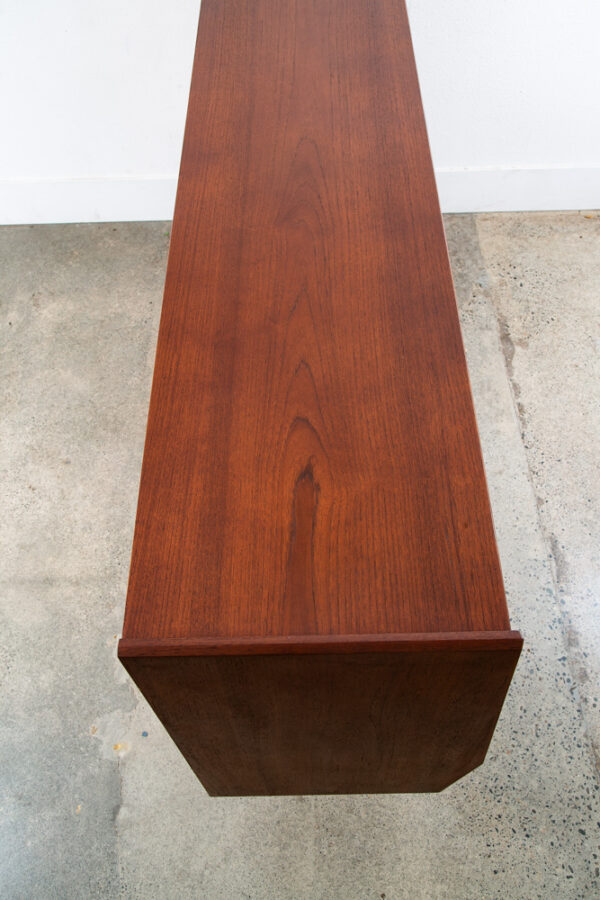 Mid Century Danish Modern Credenza Highboard Teak Sliding Doors Bar Mobler Mcm - Image 4