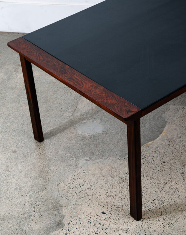 Mid Century Danish Modern Coffee Table Black Top Rosewood Hans Olsen Rectangular - Image 10