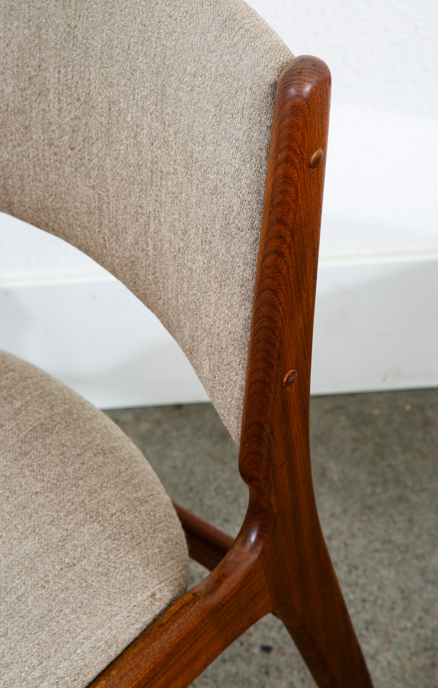 Mid Century Danish Modern Dining Chairs Johannes Andersen Set 8 Teak Wood Grey - Image 7