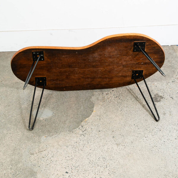 Mid Century Modern Coffee Table Solid Mahogany Boomerang Surfboard Hairpin Mcm - Image 7