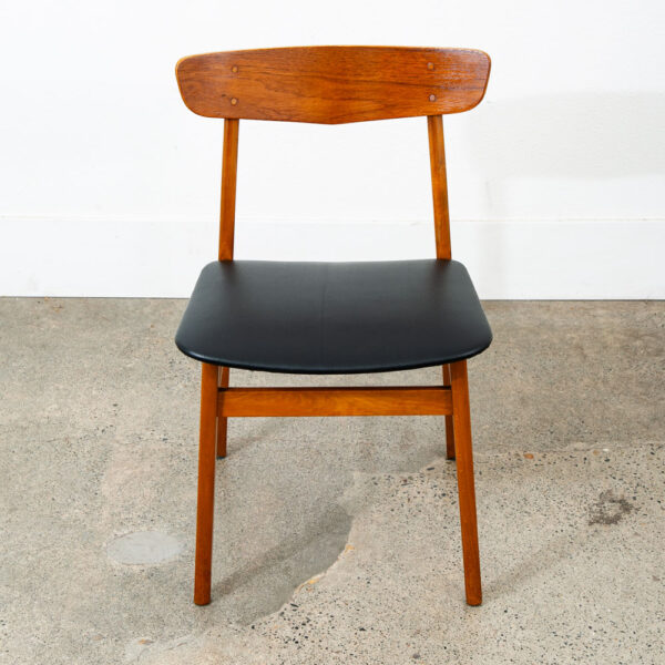 Mid Century Danish Modern Dining Chair Teak Black Denmark Vintage Single Mcm 60s - Image 2