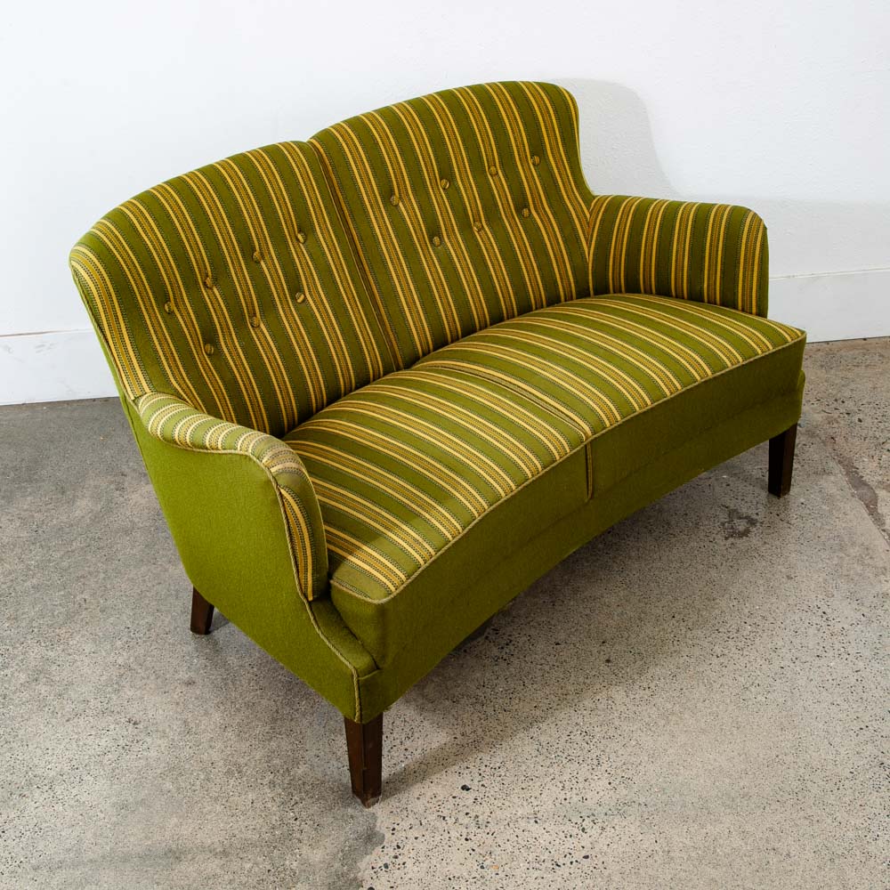Mid Century Danish Modern Couch Sofa Svend Skipper Green Loveseat Settee 2 Seat - Image 12