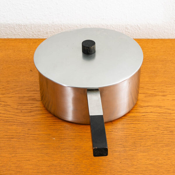 Mid Century Danish Modern Arne Jakobsen Fondue Ebony Lazy Susan Set Stainless Steel - Image 11