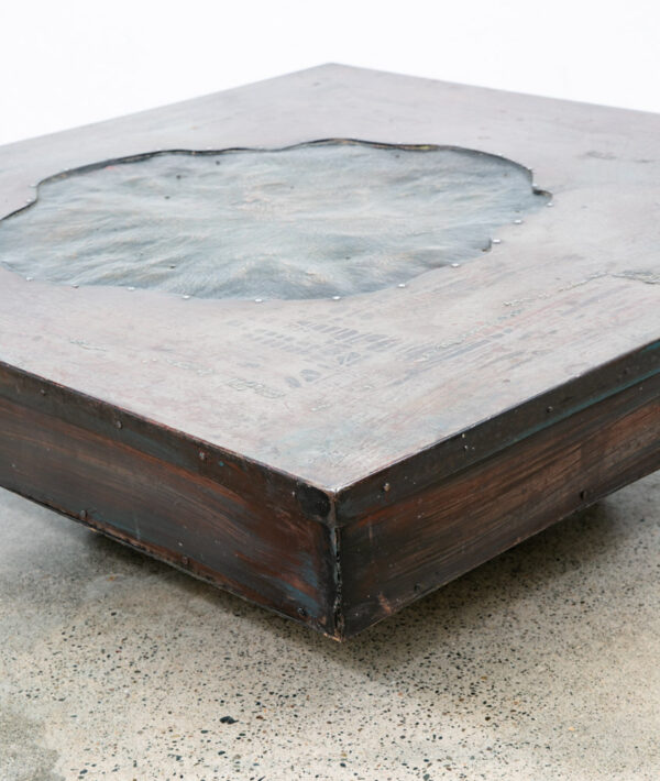 Mid Century Modern Coffee Table Square Metal Sculptural Brazilian Studio Vintage - Image 7