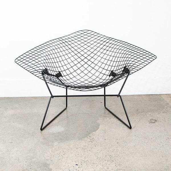 Mid Century Modern Lounge Diamond Chair Harry Bertoia Knoll Black Large Mcm LG - Image 2