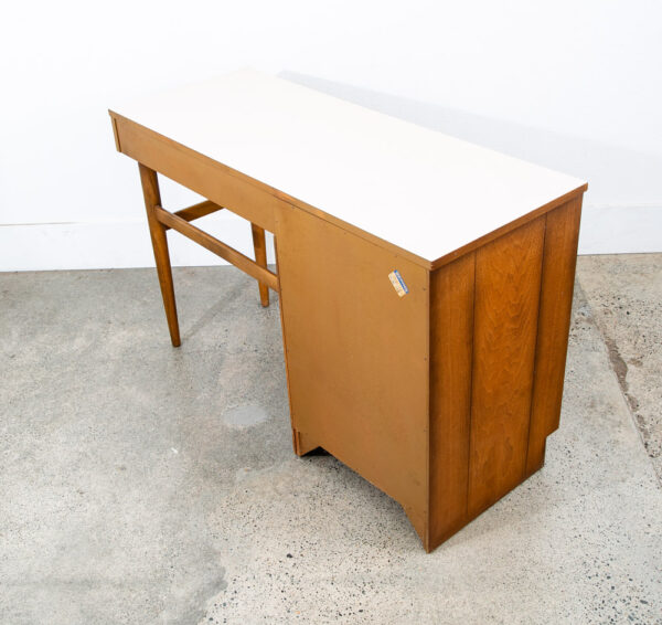 Mid Century Modern Desk American Martinsville Drexel Bleached Walnut 4 Drawer - Image 6