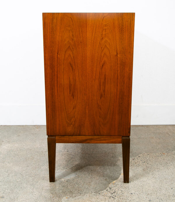 Mid Century Danish Modern Desk Vanity Office Walnut 3 Drawers Denmark Mirror - Image 4