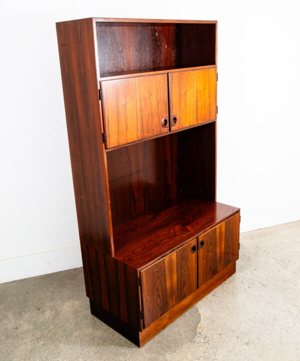 Mid Century Danish Modern Cabinet Storage Rosewood Omann Jun Doors Bookshelf Mcm - Image 3
