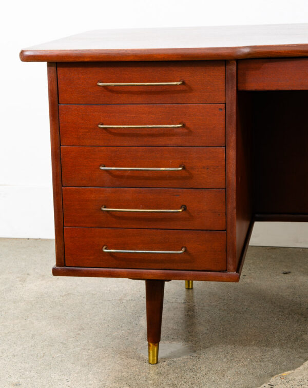 Mid Century Danish Modern Desk 6 Drawer Teak Cabinet Wood Office Executive Mcm - Image 9