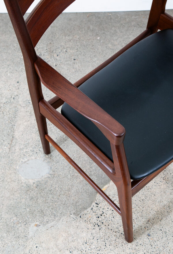 Mid Century Danish Modern Armchair Chair Dining Teak Ladder Back Black Boltinge - Image 8