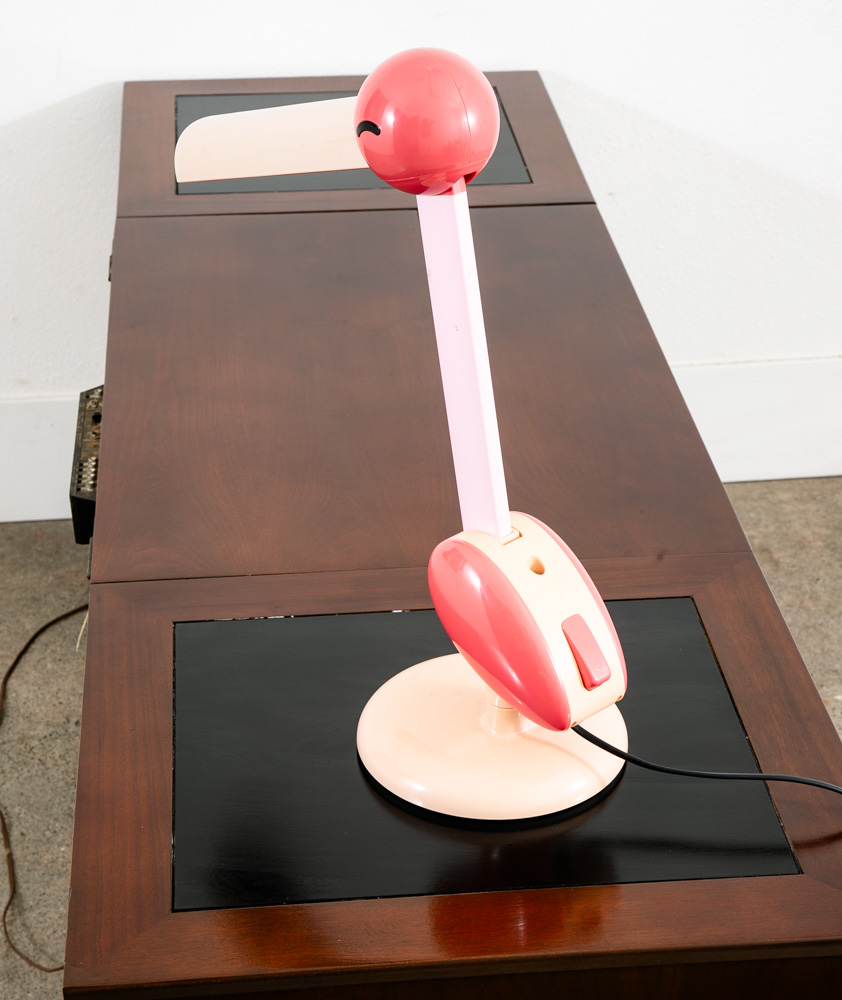Vintage Table Lamp Flamingo Bird Pink Off White Adjustable Animal Pop Art Ikea - Image 4
