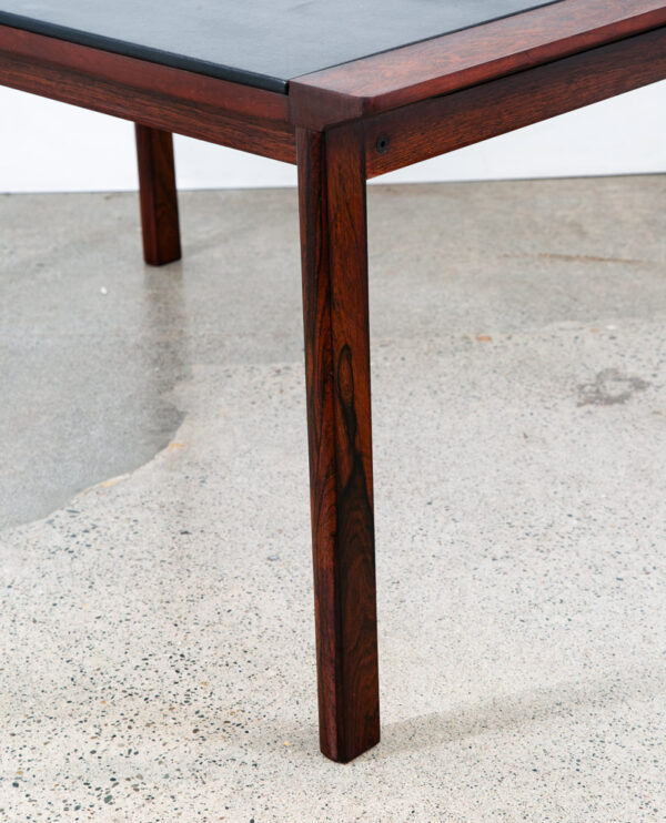 Mid Century Danish Modern Coffee Table Black Top Rosewood Hans Olsen Rectangular - Image 8