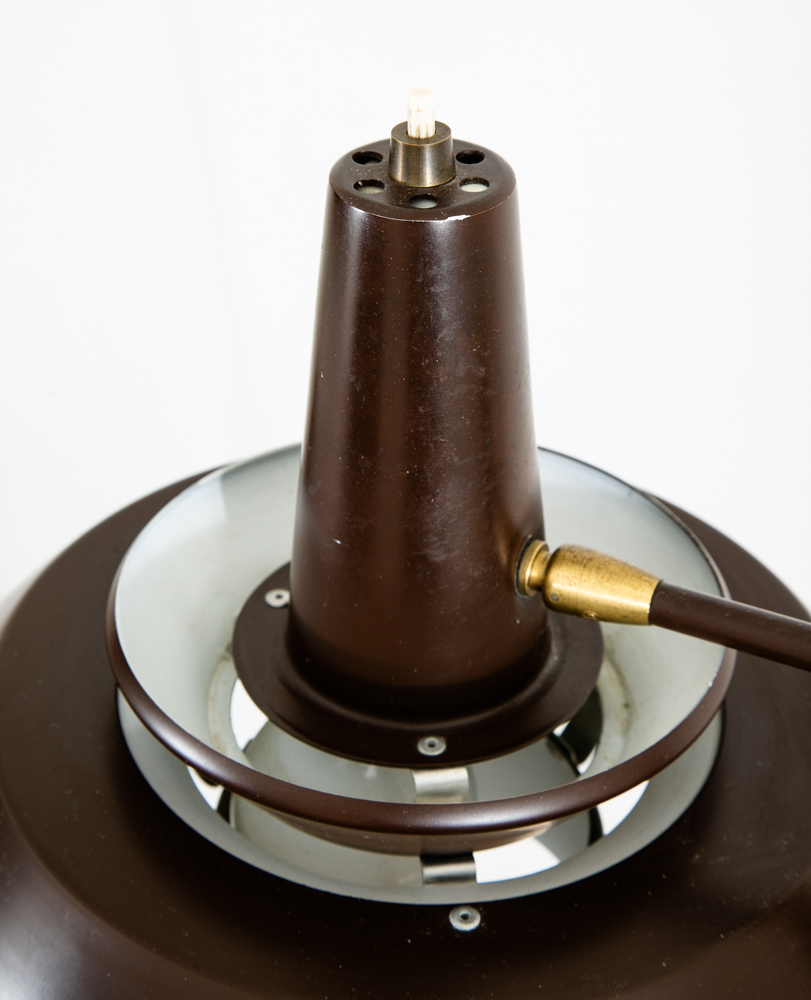 Mid Century Modern Floor Lamp Brown Light Adjustable Brass Vintage Mcm Denmark - Image 7