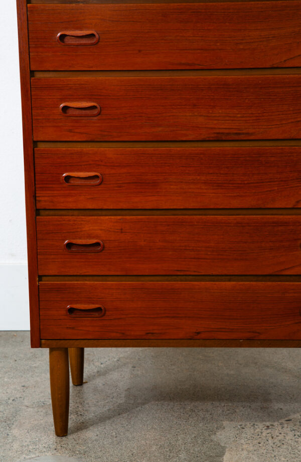 Mid Century Danish Modern Dresser Highboy 6 Drawer Teak Denmark Locking Vintage - Image 7