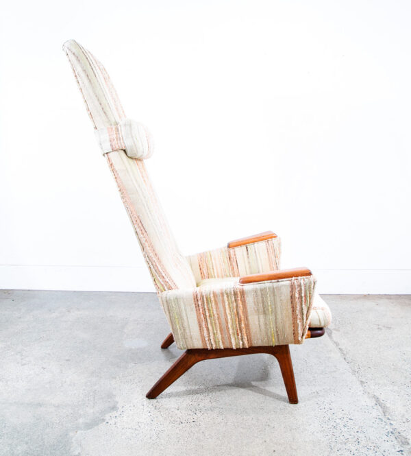 Mid Century Modern Lounge Chair Adrian Pearsall Slim Jim Tweed Walnut Arms Paws - Image 3