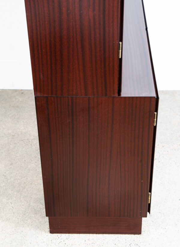 Mid Century Danish Modern Bookshelf Cabinet Mahogany Doors Omann Jun Vintage Mcm - Image 8