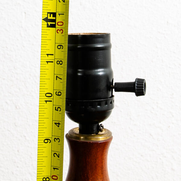 Vintage Mid Century Modern Solid Teak Tripod Table Lamp Turned Round Denmark #2 - Image 12