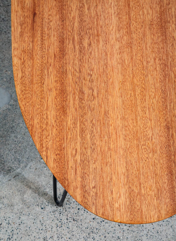 Mid Century Modern Coffee Table Solid Mahogany Boomerang Surfboard Hairpin Mcm - Image 8