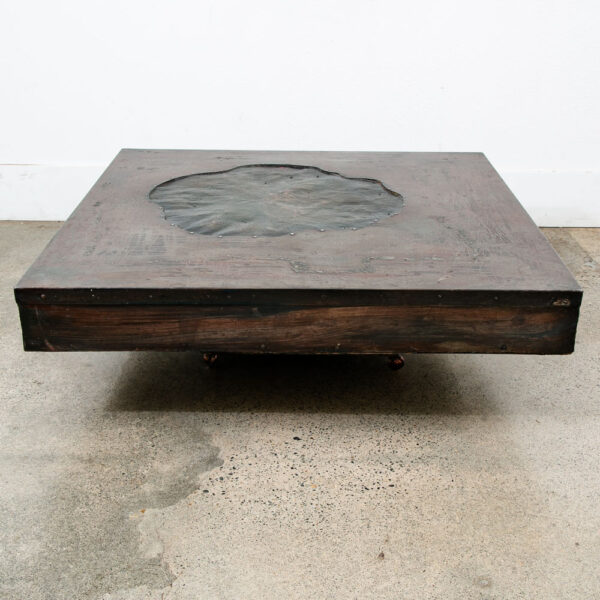 Mid Century Modern Coffee Table Square Metal Sculptural Brazilian Studio Vintage - Image 3