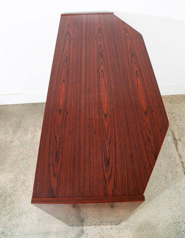 Mid Century Danish Modern Credenza Sideboard Rosewood Tambour Door Drawers Mcm - Image 5