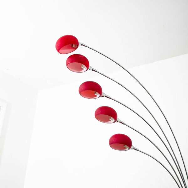 Mid Century Modern Floor Lamp Marble 5 Sofa Light Chrome Red Overhang Mcm Couch - Image 6