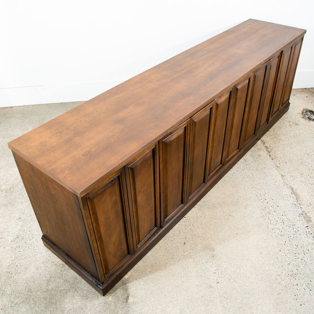 Mid Century Modern Credenza Cabinet Storage 4 doors Wide Large 89" Media Audio - Image 3