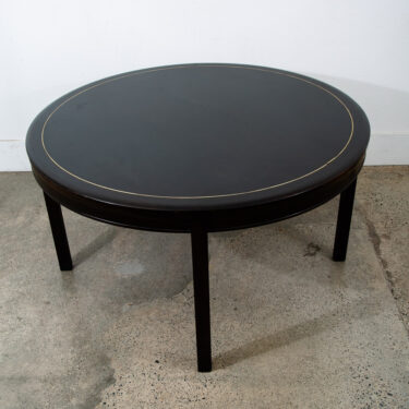 Mid Century Modern Dining Table Card Walnut Round Custom Vintage Brass Gold Mcm