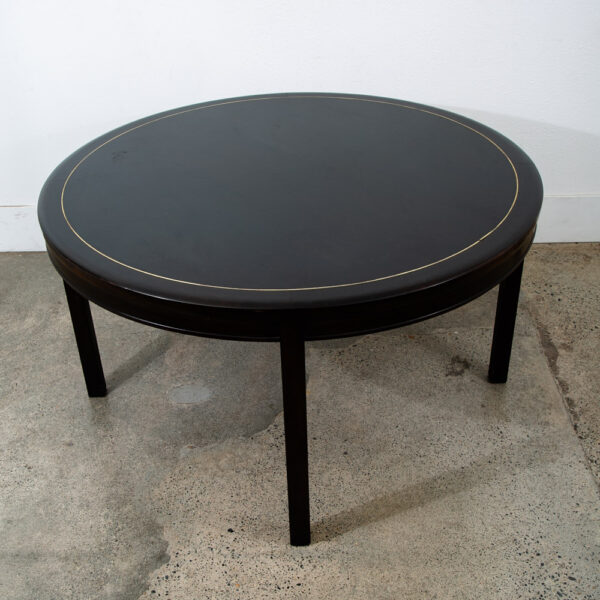 Mid Century Modern Dining Table Card Walnut Round Custom Vintage Brass Gold Mcm