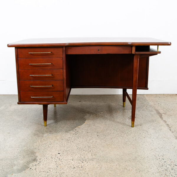 Mid Century Danish Modern Desk 6 Drawer Teak Cabinet Wood Office Executive Mcm - Image 2