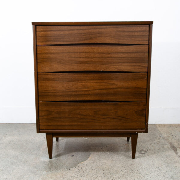 Mid Century Modern Dresser Highboy Kroehler Furniture Walnut 4 Drawer Brown Mcm - Image 2