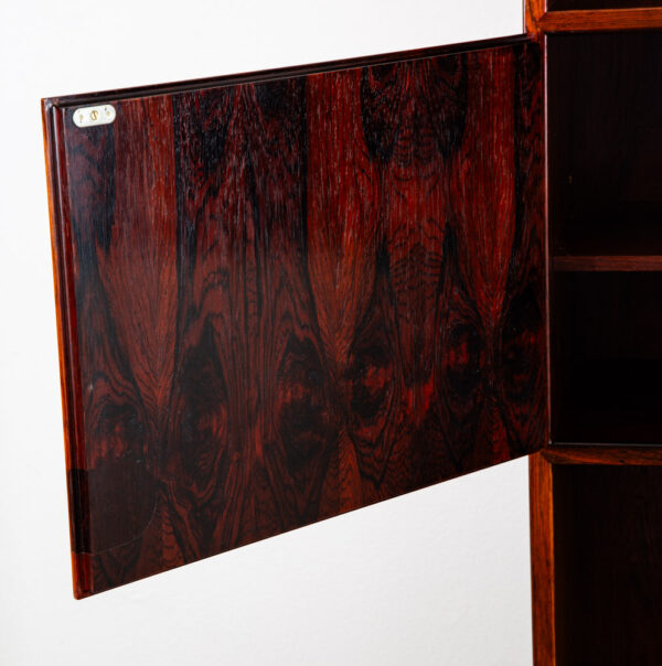 Mid Century Danish Modern Cabinet Storage Rosewood Omann Jun Doors Bookshelf Mcm - Image 9