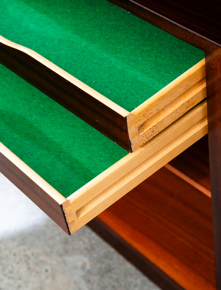 Mid Century Danish Modern Bookshelf Cabinet Mahogany Doors Omann Jun Mcm 2 - Image 12