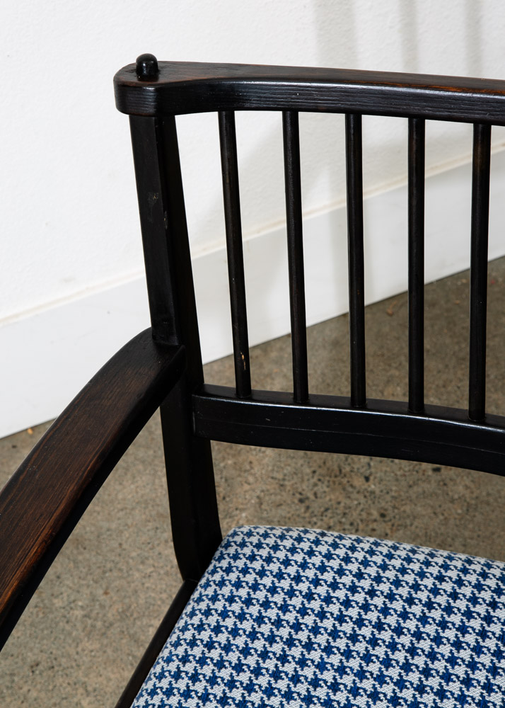 Mid Century Modern Wood Dining Chairs Swedese Sweden Black Blue Denmark Armchair - Image 10