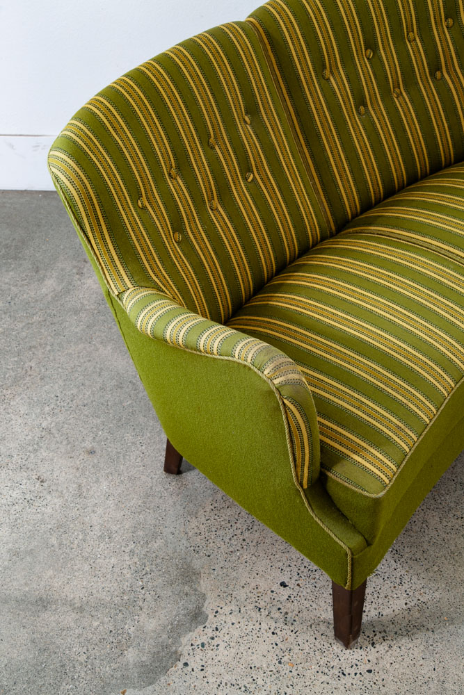 Mid Century Danish Modern Couch Sofa Svend Skipper Green Loveseat Settee 2 Seat - Image 7
