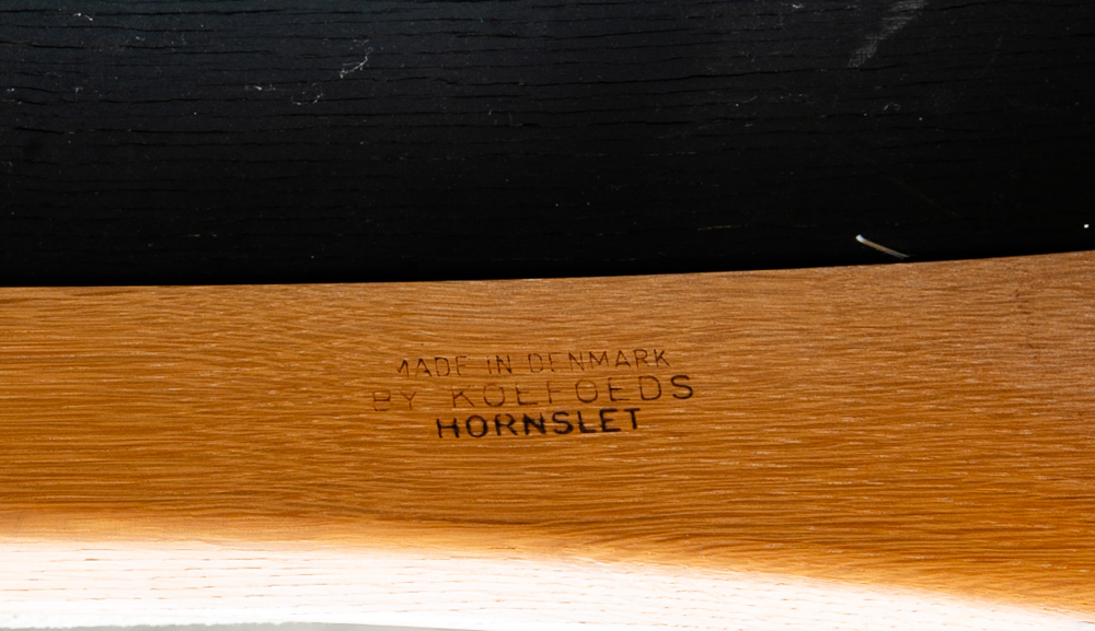 Mid Century Danish Modern Dining Chairs Set 8 Kofoed Eva Armchairs Oak Tan Beige Reupholstered - Image 11