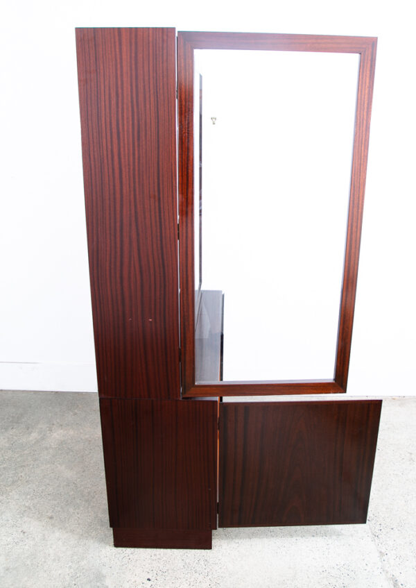 Mid Century Danish Modern Bookshelf Cabinet Mahogany Doors Omann Jun Vintage Mcm - Image 4
