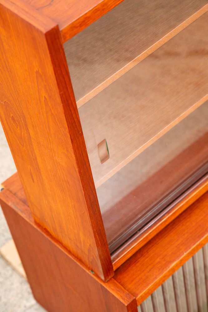 Mid Century Danish Modern Wall Unit 1 bay Teak Display Cabinet Modular Cado Mcm - Image 4