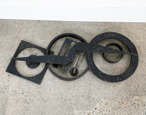 Mid Century Modern Metal Wall Sculpture Abstract Original Denmark Heavy Iron Mcm - Image 4